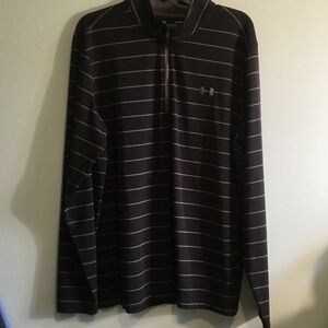 Under Armour Men's Black Striped Quarter-Zip Pullover